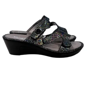 Alegria NWOB Loti Tectonic Iridescent Wedge Sandals Size 42 / US 11.5-12