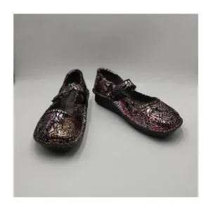 ALEGRIA Womens Belle Mary Janes Shoes Multicolor Leather Hook &amp; Loop Lined 11.5