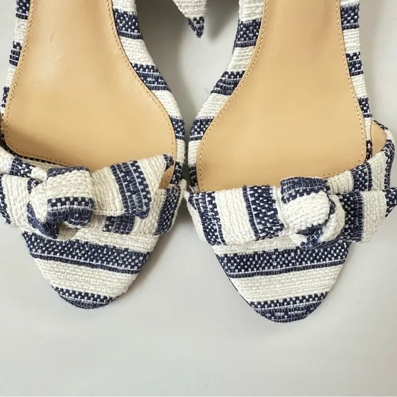 Alexandre Birman Clarita Wedge Sandals Blue and White Stripe Size 9 US/EU 39