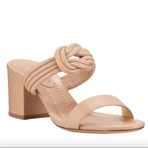 Alexandre Birman Vicky Leather Knotted Block Heel Sandals