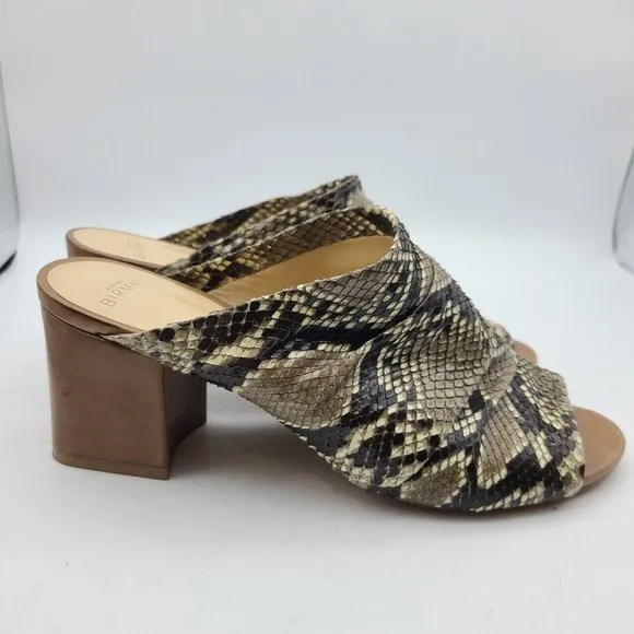 Alexandre Birman Womens Slides heel sandals animal patent leather  Size  10 41