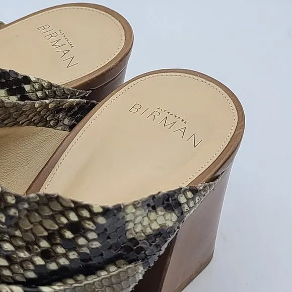 Alexandre Birman Womens Slides heel sandals animal patent leather  Size  10 41