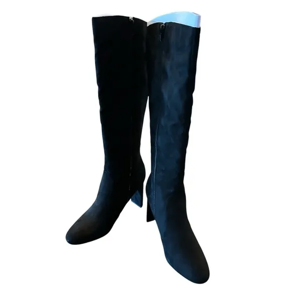 Alfani Adelayde Knee High Thin Block Heel Dress Boots Black Size 10