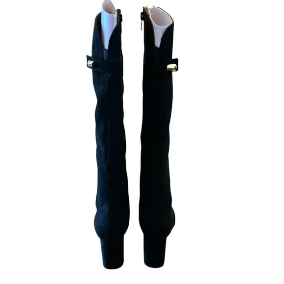 Alfani Adelayde Knee High Thin Block Heel Dress Boots Black Size 10