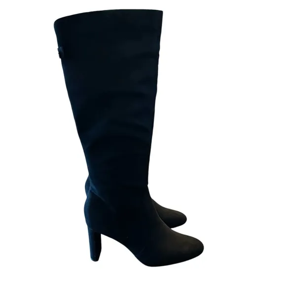 Alfani Adelayde Knee High Thin Block Heel Dress Boots Black Size 10