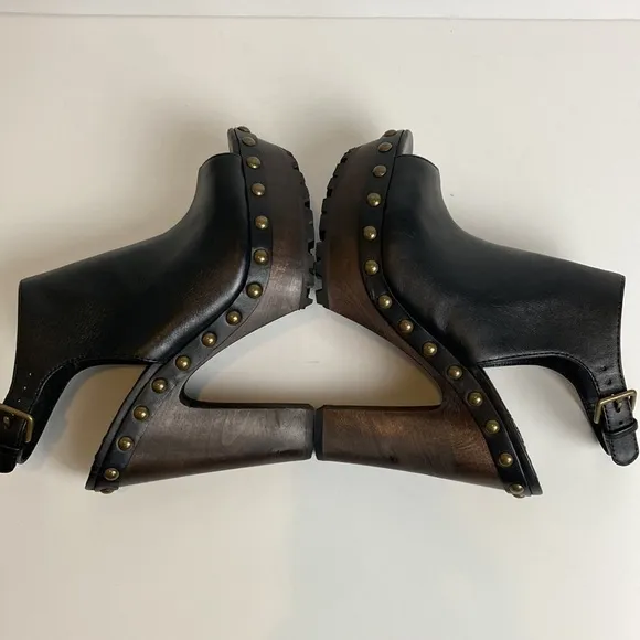 ALICE   OLIVIA 'Sharon' Leather Platform Clogs Size EU 36 (US 6)