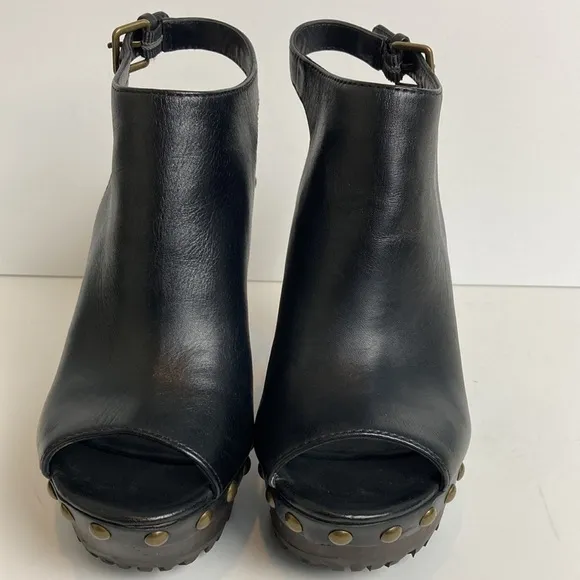 ALICE   OLIVIA 'Sharon' Leather Platform Clogs Size EU 36 (US 6)