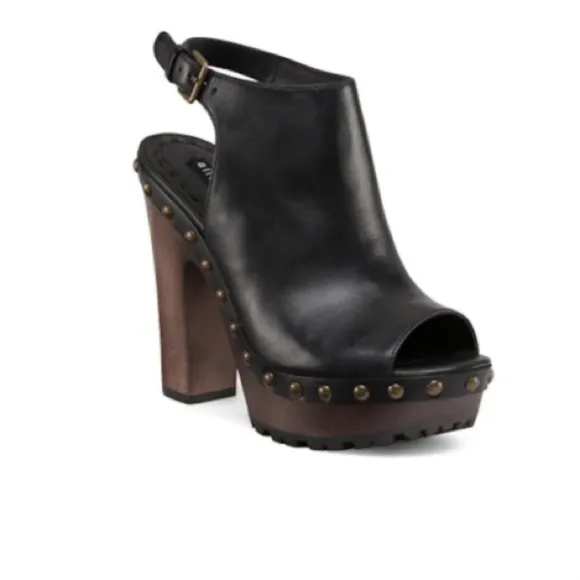 ALICE   OLIVIA 'Sharon' Leather Platform Clogs Size EU 36 (US 6)