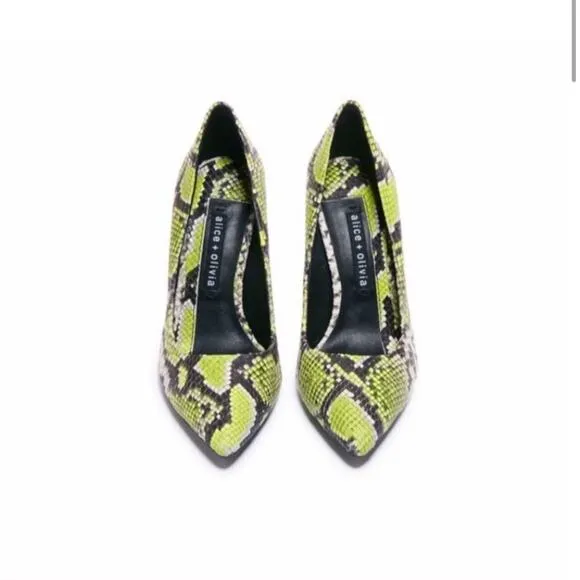 Alice   Olivia Snake Skin Heels- 7,8,8.5,9