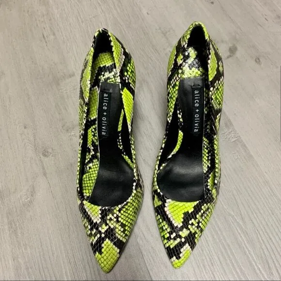 Alice   Olivia Snake Skin Heels- 7,8,8.5,9