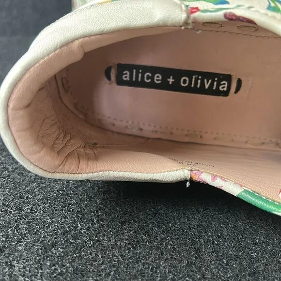 ALICE   OLIVIA Pemton Floral Nappa Leather Platform Shoes 39.5 size 9