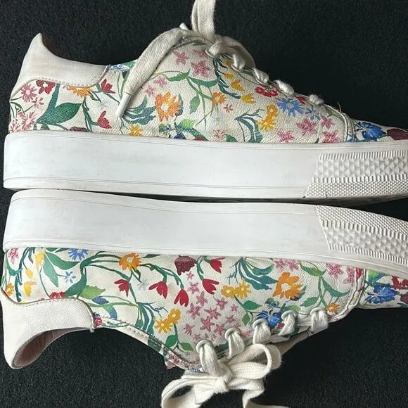 ALICE   OLIVIA Pemton Floral Nappa Leather Platform Shoes 39.5 size 9