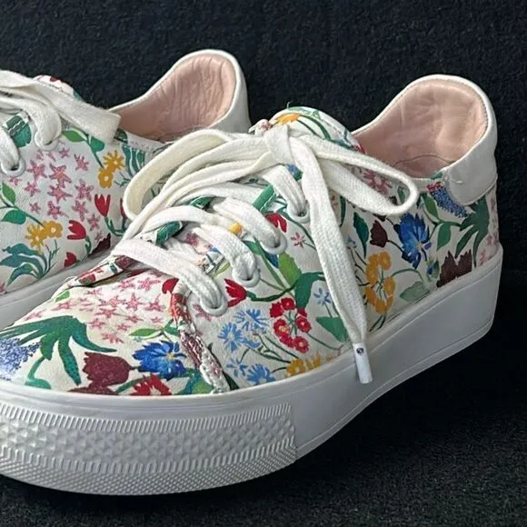 ALICE   OLIVIA Pemton Floral Nappa Leather Platform Shoes 39.5 size 9