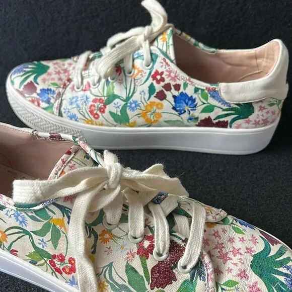ALICE   OLIVIA Pemton Floral Nappa Leather Platform Shoes 39.5 size 9