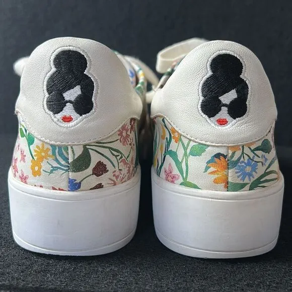 ALICE   OLIVIA Pemton Floral Nappa Leather Platform Shoes 39.5 size 9
