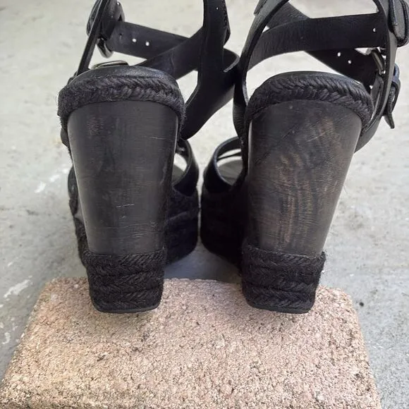 All Saints rope wedge platforms