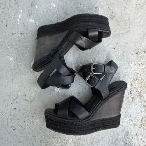 All Saints rope wedge platforms