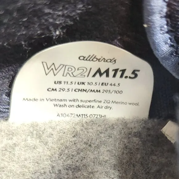 Allbirds Wool Runner 2 Men's Size 11.5 Dark Gray Walking Comfort Casual Shoes