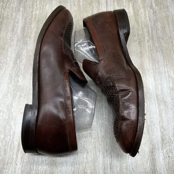 Allen Edmonds Brown Carlsbad Bluff Weave Penny Loafers Mens 11 D Dress‎ Shoes