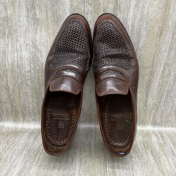 Allen Edmonds Brown Carlsbad Bluff Weave Penny Loafers Mens 11 D Dress‎ Shoes