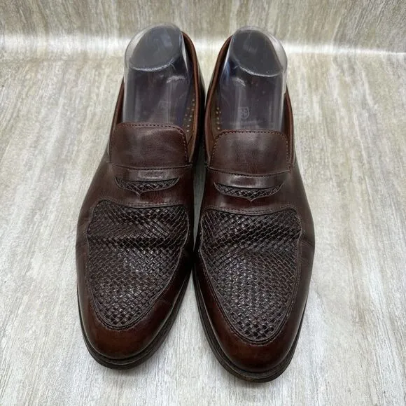 Allen Edmonds Brown Carlsbad Bluff Weave Penny Loafers Mens 11 D Dress‎ Shoes