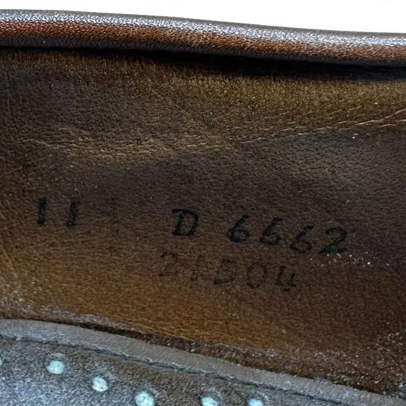 Allen Edmonds Brown Carlsbad Bluff Weave Penny Loafers Mens 11 D Dress‎ Shoes