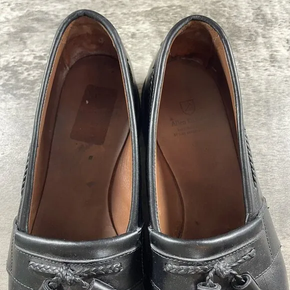 Allen Edmonds Cody Black Leather Braided Tassle Kiltie Shoes Loafers Size 12 C
