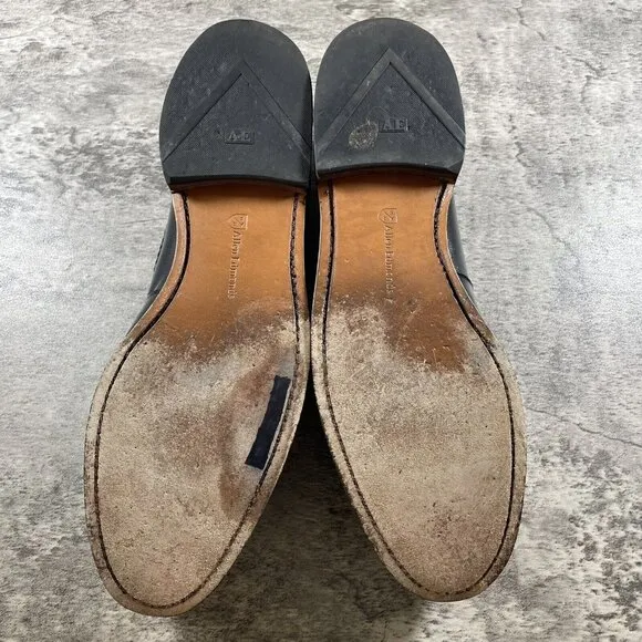 Allen Edmonds Cody Black Leather Braided Tassle Kiltie Shoes Loafers Size 12 C