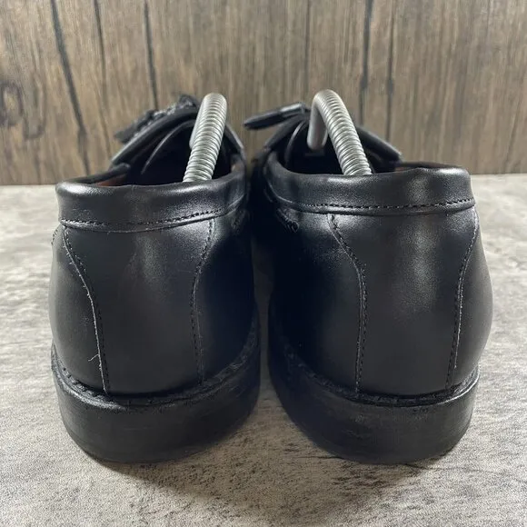 Allen Edmonds Cody Black Leather Braided Tassle Kiltie Shoes Loafers Size 12 C