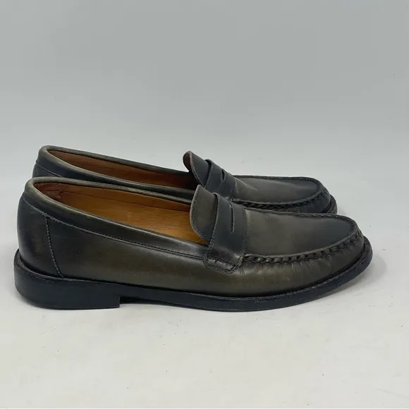 Allen Edmonds Dylan Penny Loafers Mens 8.5 D Burnished Green Leather Shoes