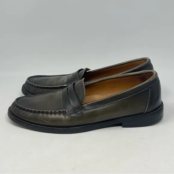 Allen Edmonds Dylan Penny Loafers Mens 8.5 D Burnished Green Leather Shoes