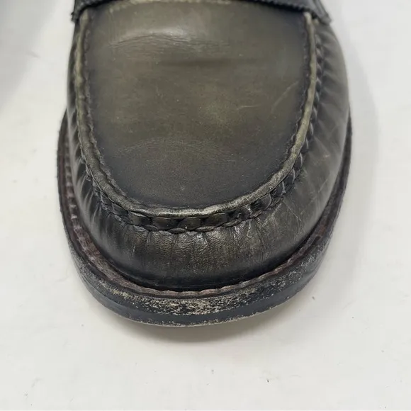 Allen Edmonds Dylan Penny Loafers Mens 8.5 D Burnished Green Leather Shoes