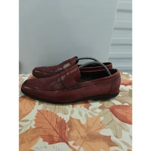 Allen Edmonds Georgetown Burgundy Calf Leather Apron Toe Penny Loafers Men's 13