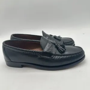 Allen Edmonds Maxfield Shoes Mens Size 10D Leather Tassel Moc Toe Loafers BLACK‎