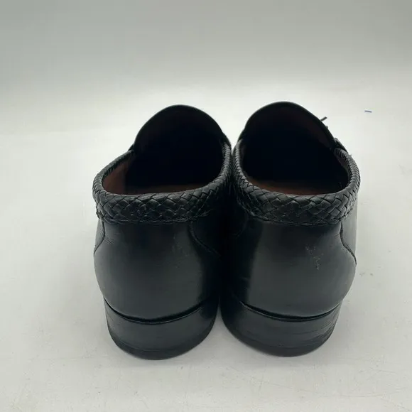 Allen Edmonds Maxfield Shoes Mens Size 10D Leather Tassel Moc Toe Loafers BLACK‎
