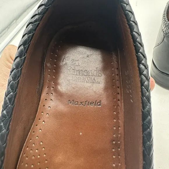 Allen Edmonds Maxfield Shoes Mens Size 10D Leather Tassel Moc Toe Loafers BLACK‎
