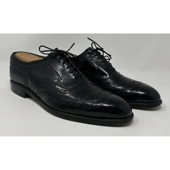 Allen Edmonds McAllister Wingtip Oxford Men's 10 D Black Leather Dress Shoes USA