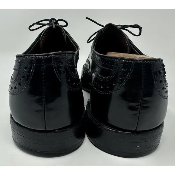 Allen Edmonds McAllister Wingtip Oxford Men's 10 D Black Leather Dress Shoes USA