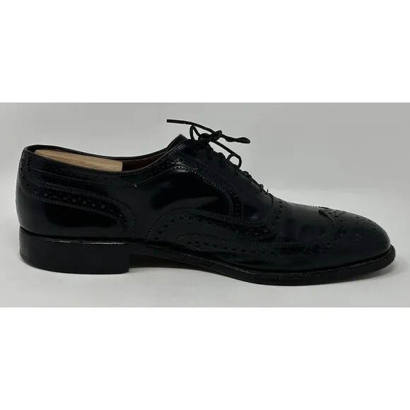 Allen Edmonds McAllister Wingtip Oxford Men's 10 D Black Leather Dress Shoes USA