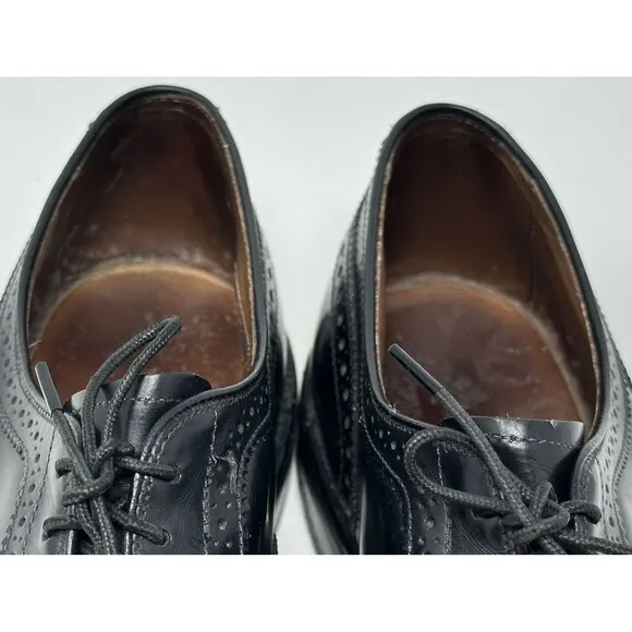 Allen Edmonds McAllister Wingtip Oxford Men's 10 D Black Leather Dress Shoes USA