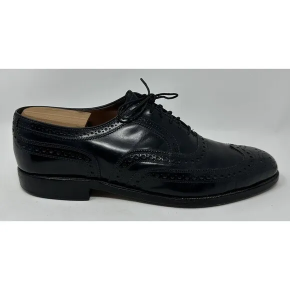 Allen Edmonds McAllister Wingtip Oxford Men's 10 D Black Leather Dress Shoes USA