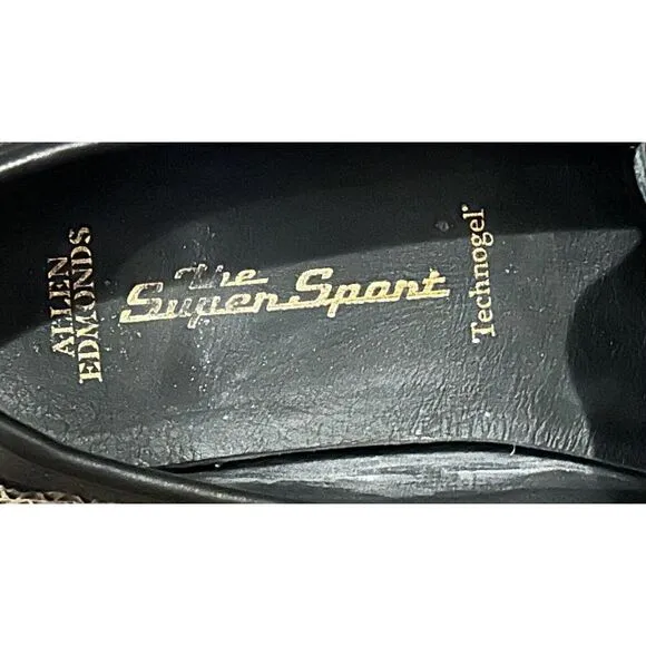 Allen‎ Edmonds Mens 11 The Super Sport Technogel Black Leather Loafers Shoes
