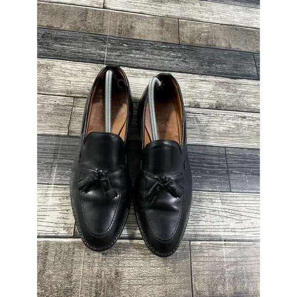 Allen Edmonds Mens Grayson 8217 Black Leather Tassle Loafers Shoes Size 9.5 B