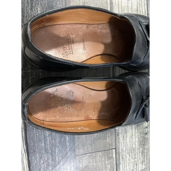 Allen Edmonds Mens Grayson 8217 Black Leather Tassle Loafers Shoes Size 9.5 B