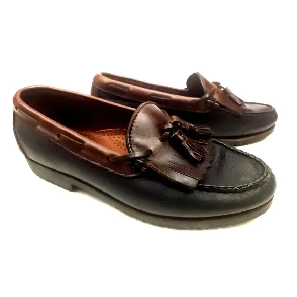 Allen Edmonds Nashua Men's Tassel Loafers Black/Dark Brown Size 8 3 E  Shoes