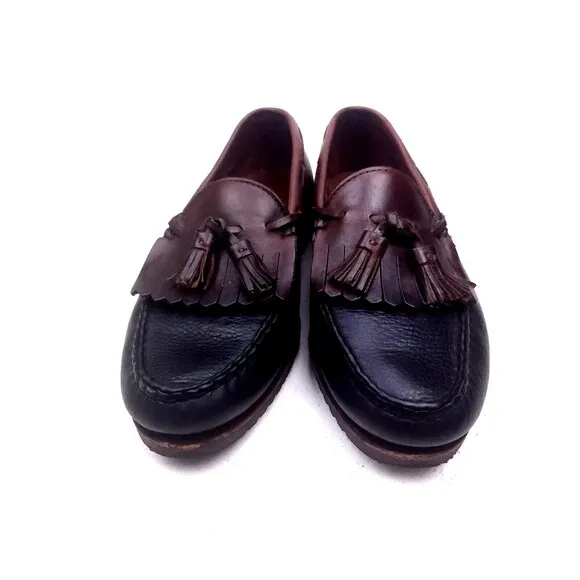 Allen Edmonds Nashua Men's Tassel Loafers Black/Dark Brown Size 8 3 E  Shoes