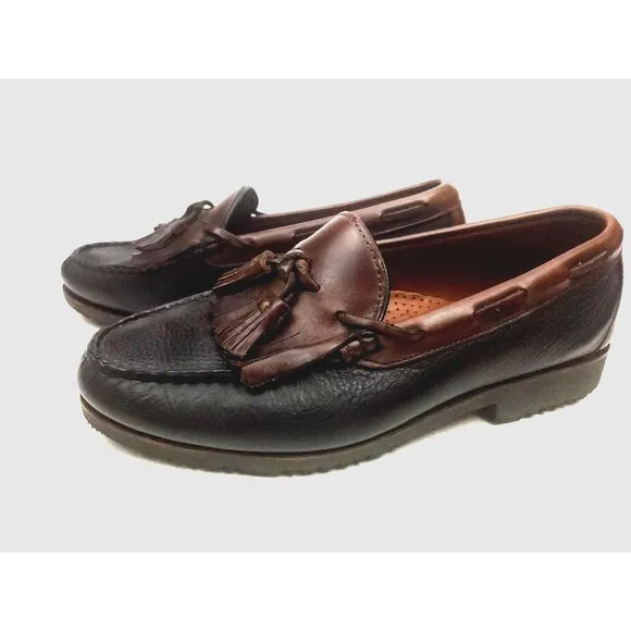 Allen Edmonds Nashua Men's Tassel Loafers Black/Dark Brown Size 8 3 E  Shoes