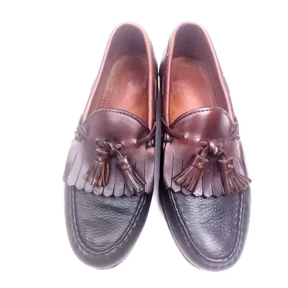 Allen Edmonds Nashua Men's Tassel Loafers Black/Dark Brown Size 8 3 E  Shoes