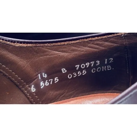 Allen Edmonds Park Avenue Shoes Mens 14 B Brown Leather Oxfords Cap