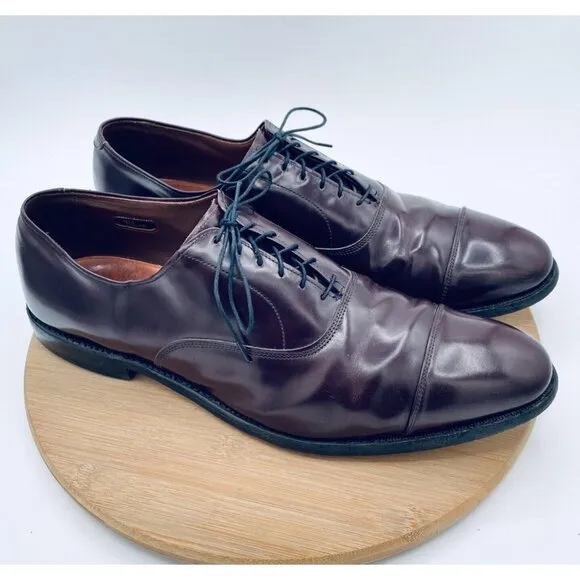Allen Edmonds Park Avenue Shoes Mens 14 B Brown Leather Oxfords Cap